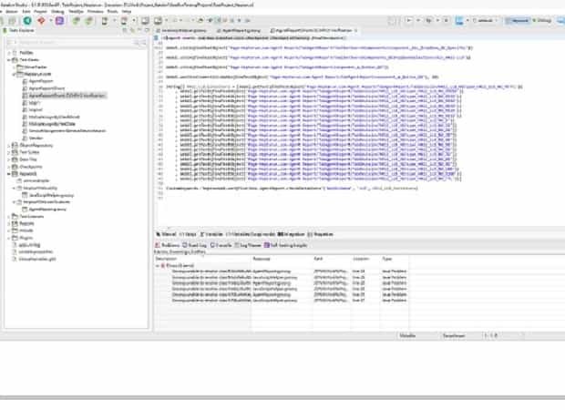 Automated testing project interface screenshot